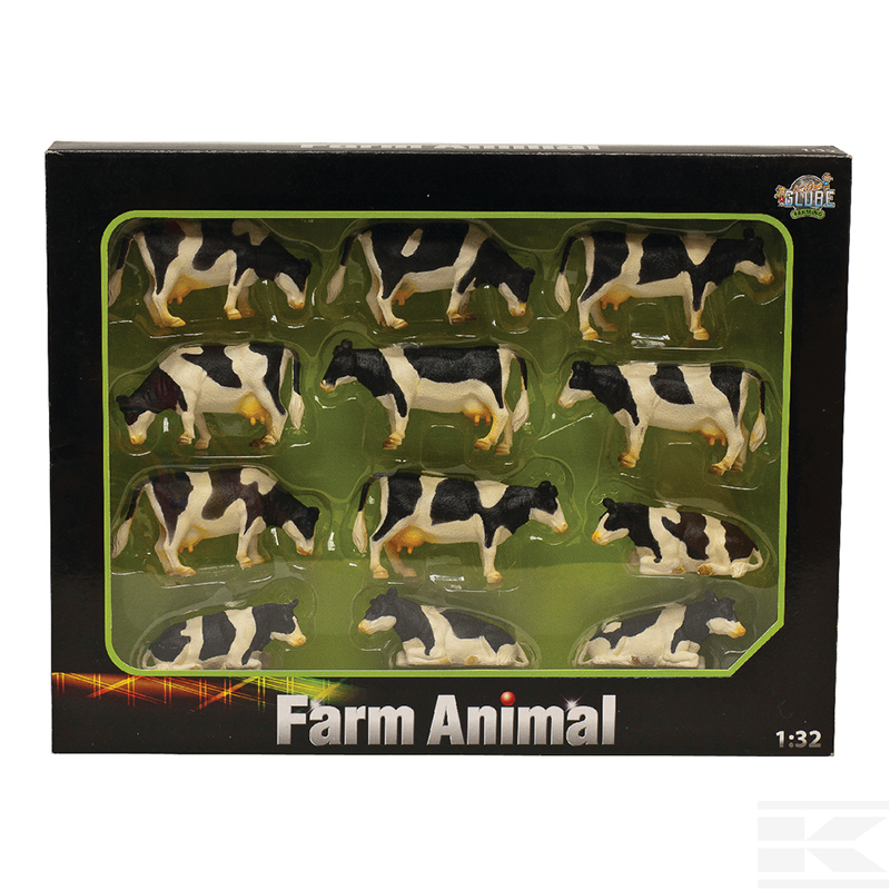 LEHMIÄ MUSTA/VALKOINEN 12 KPL/PKT 1::32