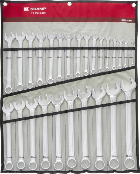 Kiintolenkkiavainsarja, Kramp, 6-32 mm, 26-Osainen