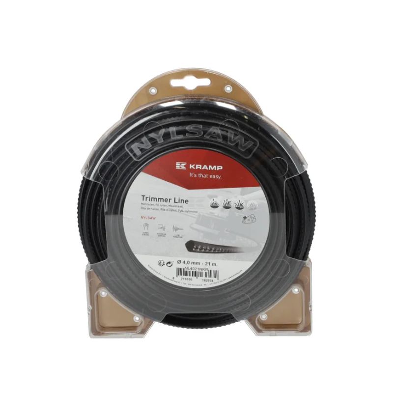Trimmerin siima Nylsaw, Ø4mm 21m neliö musta Kramp