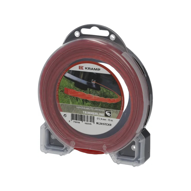 Trimmerin siima pyöreä Ø2,4 mm, 15 m, punainen