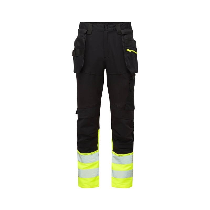 Portwest DX4 Hi-Vis stretch Craft-työhousut kelta/musta