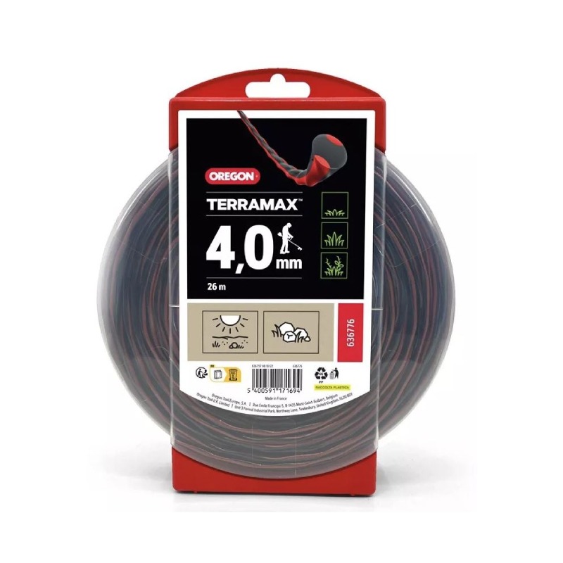 Trimmerin siima Oregon 4,0 mm 26 m Terramax ammattikäyttöön