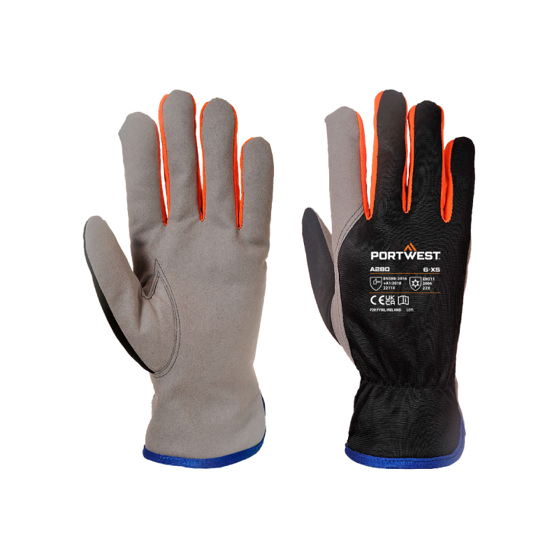 Glarino talvityökäsine Musta/oranssi