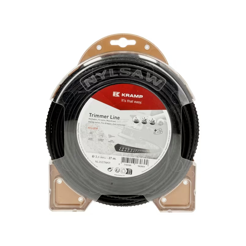 Trimmerin siima Nylsaw, Ø3,5mm 27m neliö musta Kramp