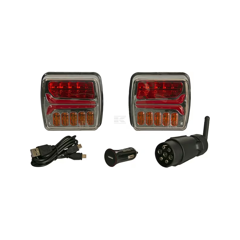 LED-takavalosarja, suorakulmainen, johdoton, dynaaminen 12V, 7-napainen pistoke, Kramp