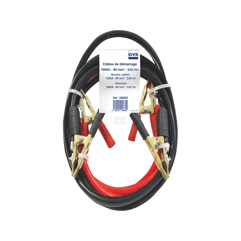 Apukäynnistyskaapelit, GYS Pro, 50 mm², 1000A, 5,1 m