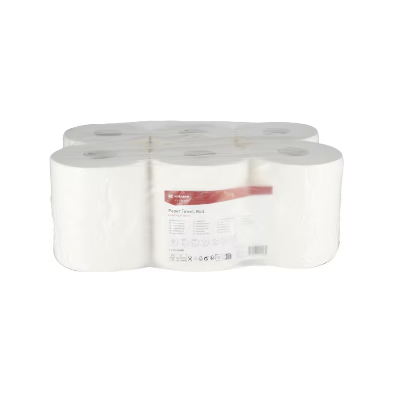 Paperipyyhe, valkoinen rulla, 21cm x 275m, 6 rullaa