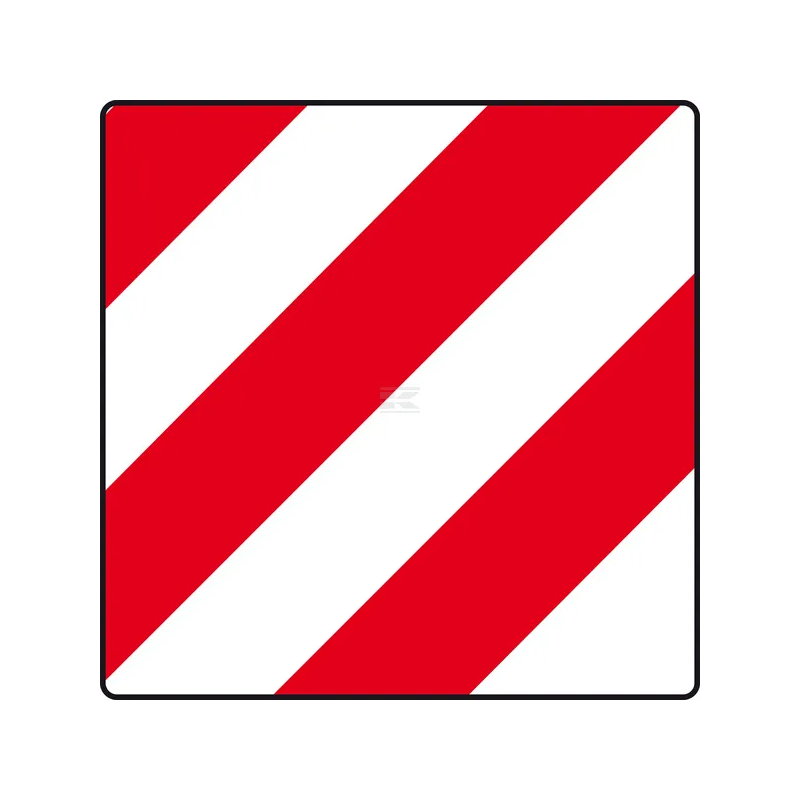 Varoituskilpi, ylileveäkuljetus 423x423mm punainen