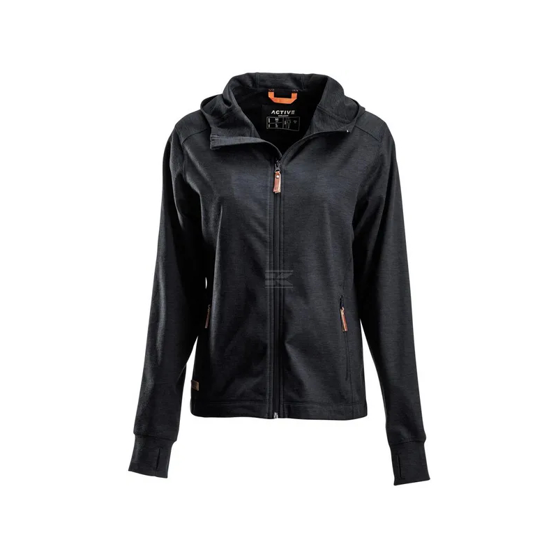 Vetoketjullinen naisten collegetakki hupulla, hiilenharmaa