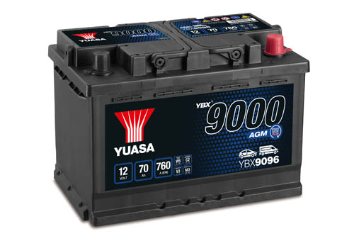 AKKU YUASA 70AH AGM -+ 278X175X190 YBX9096